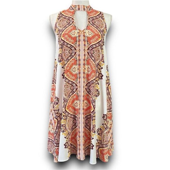 Xhilaration Multi Color Tribal Print Above the Knee Mini Dress Women’s Size Medi - Picture 10 of 12